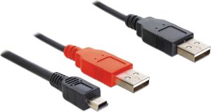 Kabel USB Delock miniUSB - 2x USB-A 0.3 m Czarny (83178) 1