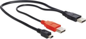 Kabel USB Delock miniUSB - 2x USB-A 0.3 m Czarny (83178) 2