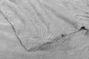 DECOHOME Koc Mikrofibra Wytłaczana Liście Szary 200x220 7