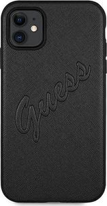 Guess Guess GUHCN61RSAVSBK iPhone 11 czarny/black hardcase Saffiano Vintage Script 2