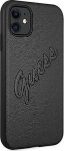 Guess Guess GUHCN61RSAVSBK iPhone 11 czarny/black hardcase Saffiano Vintage Script 3