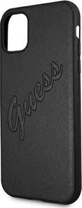 Guess Guess GUHCN61RSAVSBK iPhone 11 czarny/black hardcase Saffiano Vintage Script 5