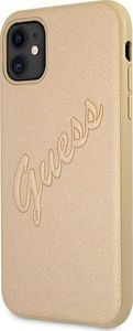 Guess Guess GUHCN61RSAVSLG iPhone 11 złoty/gold hardcase Saffiano Vintage Script 2