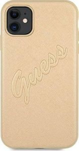 Guess Guess GUHCN61RSAVSLG iPhone 11 złoty/gold hardcase Saffiano Vintage Script 3