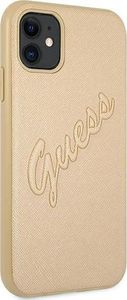Guess Guess GUHCN61RSAVSLG iPhone 11 złoty/gold hardcase Saffiano Vintage Script 4