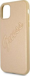Guess Guess GUHCN61RSAVSLG iPhone 11 złoty/gold hardcase Saffiano Vintage Script 6