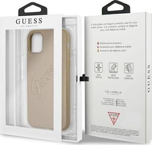Guess Guess GUHCN61RSAVSLG iPhone 11 złoty/gold hardcase Saffiano Vintage Script 8