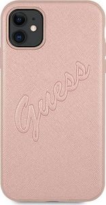 Guess Guess GUHCN61RSAVSRG iPhone 11 różowy/pink hardcase Saffiano Vintage Script 3