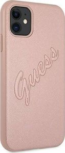 Guess Guess GUHCN61RSAVSRG iPhone 11 różowy/pink hardcase Saffiano Vintage Script 4