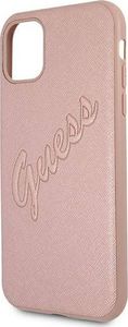 Guess Guess GUHCN61RSAVSRG iPhone 11 różowy/pink hardcase Saffiano Vintage Script 6