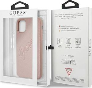 Guess Guess GUHCN61RSAVSRG iPhone 11 różowy/pink hardcase Saffiano Vintage Script 8