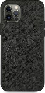 Guess Guess GUHCP12LRSAVSBK iPhone 12 Pro Max 6,7" czarny/black hardcase Saffiano Vintage Script 3