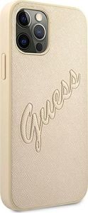 Guess Guess GUHCP12LRSAVSLG iPhone 12 Pro Max 6,7" złoty/gold hardcase Saffiano Vintage Script 4