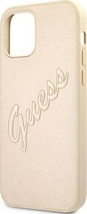 Guess Guess GUHCP12LRSAVSLG iPhone 12 Pro Max 6,7" złoty/gold hardcase Saffiano Vintage Script 6