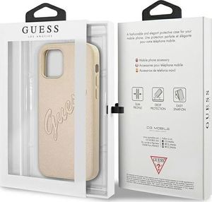 Guess Guess GUHCP12LRSAVSLG iPhone 12 Pro Max 6,7" złoty/gold hardcase Saffiano Vintage Script 8