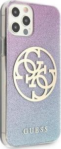 Guess Guess GUHCP12MPCUGLBPG iPhone 12/12 Pro 6,1" niebieski/blue hard case Glitter Gradient 4G Circle Logo 4