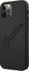 Guess Guess GUHCP12MRSAVSBK iPhone 12/12 Pro 6,1" czarny/black hardcase Saffiano Vintage Script 2