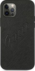 Guess Guess GUHCP12MRSAVSBK iPhone 12/12 Pro 6,1" czarny/black hardcase Saffiano Vintage Script 3