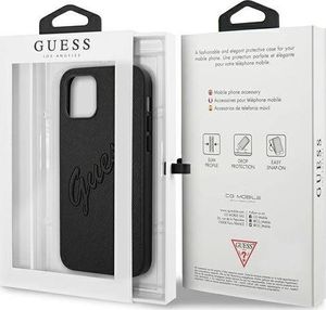Guess Guess GUHCP12MRSAVSBK iPhone 12/12 Pro 6,1" czarny/black hardcase Saffiano Vintage Script 8