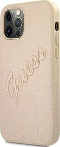 Guess Guess GUHCP12MRSAVSLG iPhone 12/12 Pro 6,1" złoty/gold hardcase Saffiano Vintage Script 2