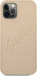 Guess Guess GUHCP12MRSAVSLG iPhone 12/12 Pro 6,1" złoty/gold hardcase Saffiano Vintage Script 3