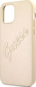 Guess Guess GUHCP12MRSAVSLG iPhone 12/12 Pro 6,1" złoty/gold hardcase Saffiano Vintage Script 6