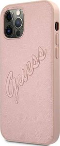 Guess Guess GUHCP12MRSAVSRG iPhone 12/12 Pro 6,1" różowy/pink hardcase Saffiano Vintage Script 2