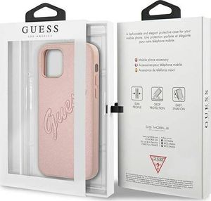 Guess Guess GUHCP12MRSAVSRG iPhone 12/12 Pro 6,1" różowy/pink hardcase Saffiano Vintage Script 8