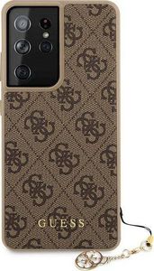 Guess Guess GUHCS21LGF4GBR S21 Ultra G998 brązowy/brown hardcase 4G Charms Collection 3
