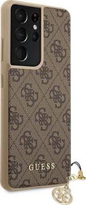 Guess Guess GUHCS21LGF4GBR S21 Ultra G998 brązowy/brown hardcase 4G Charms Collection 4