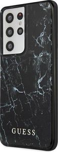 Guess Guess GUHCS21LPCUMABK S21 Ultra G998 czarny/black hardcase Marble 2