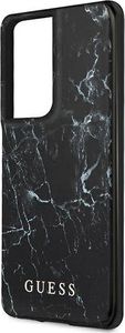 Guess Guess GUHCS21LPCUMABK S21 Ultra G998 czarny/black hardcase Marble 4