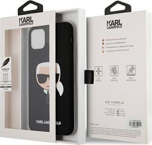Karl Lagerfeld Karl Lagerfeld KLHCN61SLKHBK iPhone 11 czarny/black hardcase Silicone Karl`s Head 8