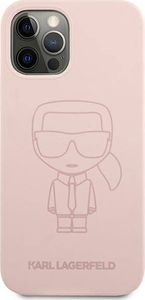 Karl Lagerfeld Karl Lagerfeld KLHCP12MSILTTPI iPhone 12/12 Pro 6,1" Silicone Ikonik Outline różowy/pink 3