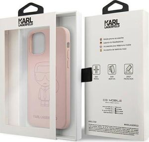 Karl Lagerfeld Karl Lagerfeld KLHCP12MSILTTPI iPhone 12/12 Pro 6,1" Silicone Ikonik Outline różowy/pink 8
