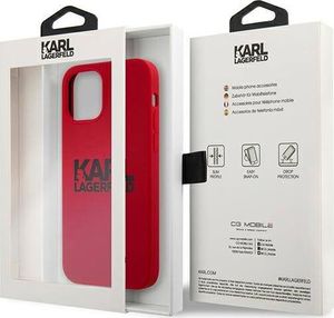 Karl Lagerfeld Karl Lagerfeld KLHCP12MSLKLRE iPhone 12/12 Pro 6,1" Silicone Stack Logo czerwony/red 8
