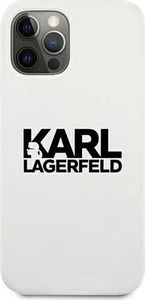 Karl Lagerfeld Karl Lagerfeld KLHCP12MSLKLWH iPhone 12/12 Pro 6,1" Silicone Stack Logo biały/white 3