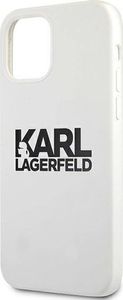 Karl Lagerfeld Karl Lagerfeld KLHCP12MSLKLWH iPhone 12/12 Pro 6,1" Silicone Stack Logo biały/white 6