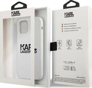Karl Lagerfeld Karl Lagerfeld KLHCP12MSLKLWH iPhone 12/12 Pro 6,1" Silicone Stack Logo biały/white 8