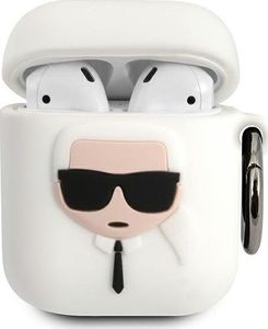 Karl Lagerfeld Etui ochronne KLACCSILKHWH Silicone Ikonik do AirPods 1/2 białe 1