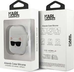 Karl Lagerfeld Etui ochronne KLACA2SILCHWH Silicone Choupette do AirPods 1/2 białe 3