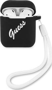 Guess Etui ochronne GUACA2LSVSBW Silicone Vintage do AirPods 1/2 czarne 1