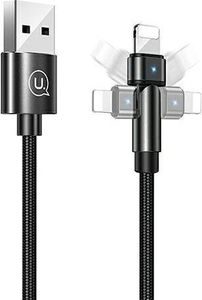 Kabel USB Usams USB-A - Lightning 1 m Czarny (SJ476USB01) 1