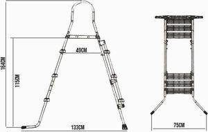 Hecht HECHT 00091 DRABINA DRABINKA DO BASENU BASENÓW ROZPOROWYCH ,DMUCHANYCH STELAŻOWYCH,DOMOWYCH 4