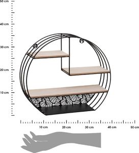 Atmosphera Czarna metalowa półka ścienna Ferro 2