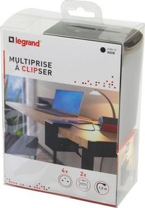 Listwa zasilająca Legrand Klip przeciwprzepięciowa 4 gniazda 1.5 m czarna (050412) 4