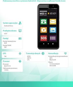 Smartfon Maxcom MS 515 1/8GB Dual SIM Czarny  (MAXCOMMS515FS) 4