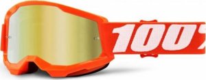 100% Gogle 100% STRATA 2 JUNIOR ORANGE (Szyba Złota Lustrzana Anti-Fog, LT 28%+/-5%) (NEW) 2