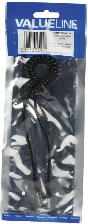 Kabel Valueline Jack 3.5mm - Jack 3.5mm 1m czarny (VLMP22010B1.00) 3