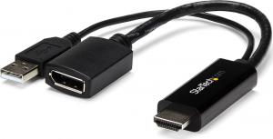 Adapter AV StarTech HDMI - DisplayPort + USB-A czarny (HD2DP) 1